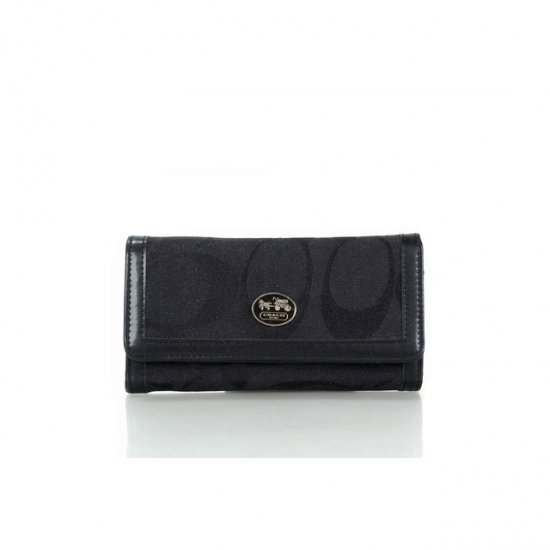 Coach Envelope Big Logo Small Black Wallets FFB